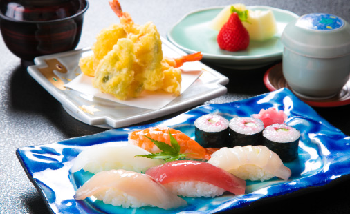 握りすしと天麩羅御膳